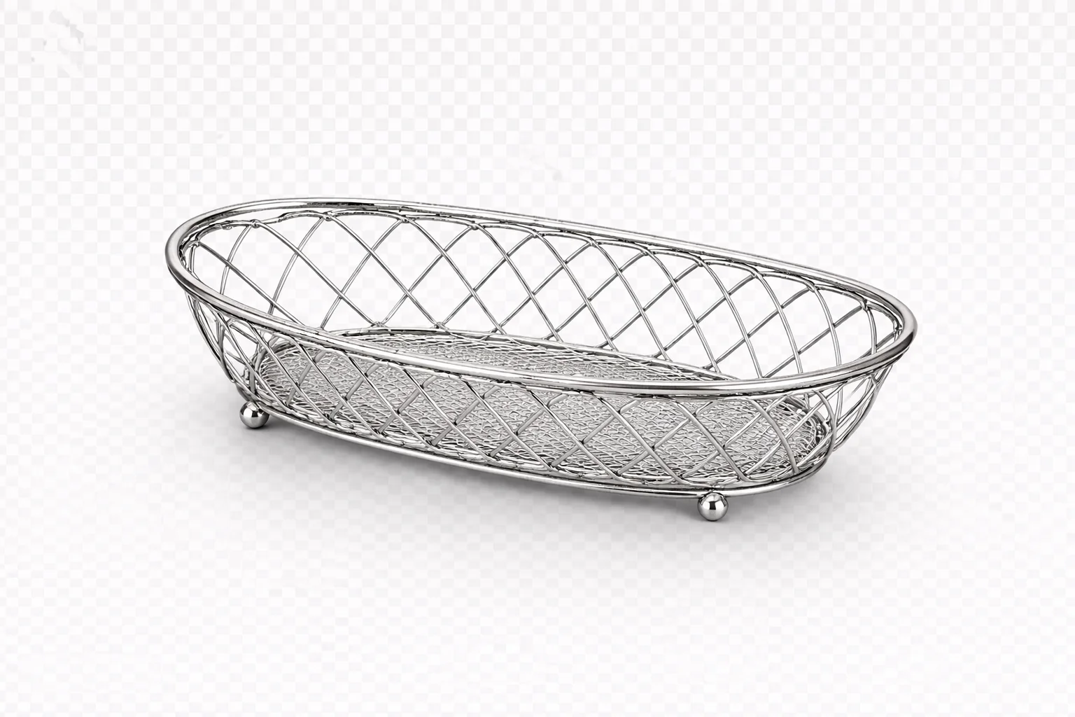 Bread Basket - Silver-Plate Wire